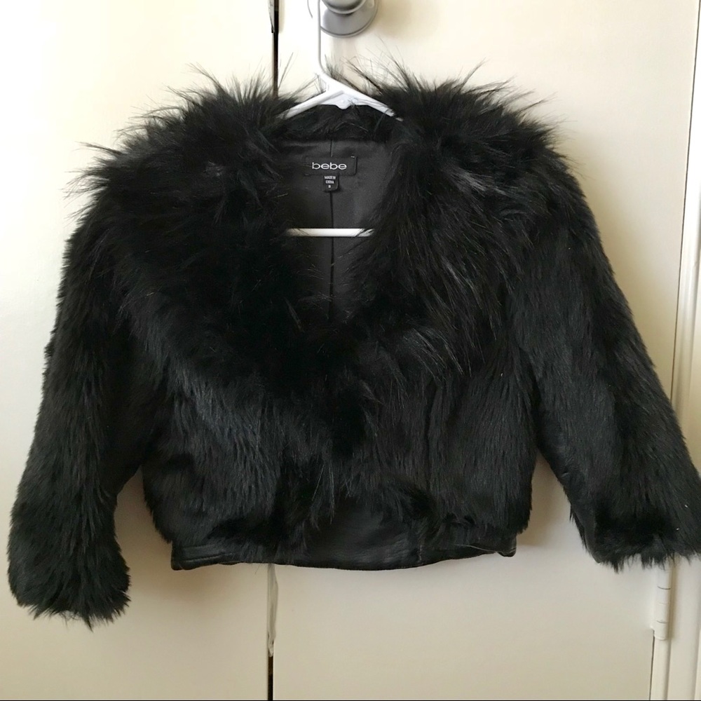 Bebe Cropped Fur Coat